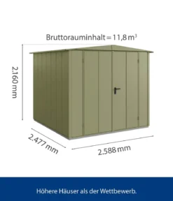 Hörmann Berry-Gerätehaus Modern-S Typ 2, ca. B258,8/H216/T247,7 cm