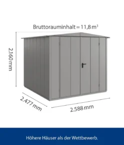 Hörmann Berry-Gerätehaus Modern-S Typ 2, ca. B258,8/H216/T247,7 cm
