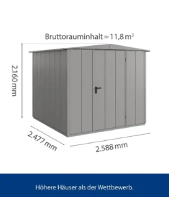 Hörmann Berry-Gerätehaus Modern-S Typ 2, ca. B258,8/H216/T247,7 cm