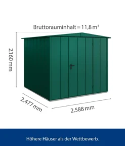 Hörmann Berry-Gerätehaus Modern-S Typ 2, ca. B258,8/H216/T247,7 cm