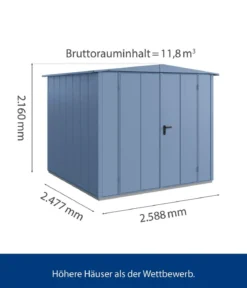 Hörmann Berry-Gerätehaus Modern-S Typ 2, ca. B258,8/H216/T247,7 cm
