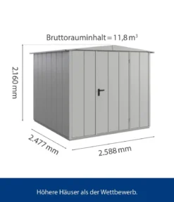 Hörmann Berry-Gerätehaus Modern-S Typ 2, ca. B258,8/H216/T247,7 cm