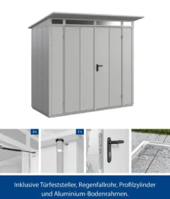 Hörmann Berry-Gerätehaus Modern-P Typ 1, ca. B247,9/H228,6/T153 cm