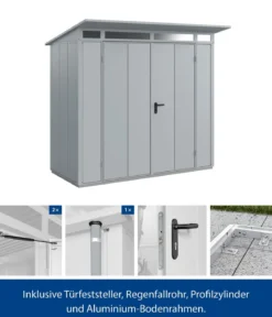 Hörmann Berry-Gerätehaus Modern-P Typ 1, ca. B247,9/H228,6/T153 cm