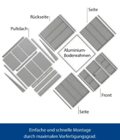 Hörmann Berry-Gerätehaus Modern-P Typ 1, ca. B247,9/H228,6/T153 cm