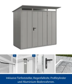 Hörmann Berry-Gerätehaus Modern-P Typ 1, ca. B247,9/H228,6/T153 cm