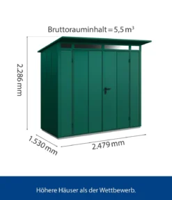 Hörmann Berry-Gerätehaus Modern-P Typ 1, ca. B247,9/H228,6/T153 cm