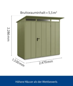 Hörmann Berry-Gerätehaus Modern-P Typ 1, ca. B247,9/H228,6/T153 cm