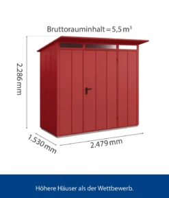 Hörmann Berry-Gerätehaus Modern-P Typ 1, ca. B247,9/H228,6/T153 cm