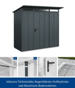 Hörmann Berry-Gerätehaus Modern-P Typ 1, ca. B247,9/H228,6/T153 cm