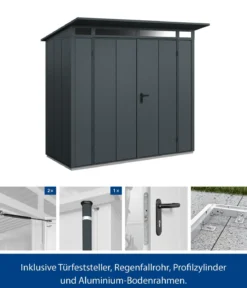 Hörmann Berry-Gerätehaus Modern-P Typ 1, ca. B247,9/H228,6/T153 cm