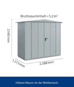 Hörmann Berry-Gerätehaus Modern-S Typ 1, ca. B258,8/H216/T121,3 cm