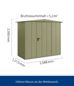 Hörmann Berry-Gerätehaus Modern-S Typ 1, ca. B258,8/H216/T121,3 cm
