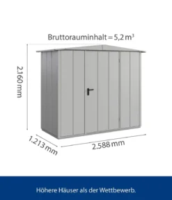 Hörmann Berry-Gerätehaus Modern-S Typ 1, ca. B258,8/H216/T121,3 cm