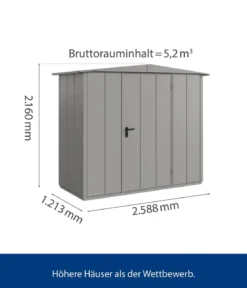 Hörmann Berry-Gerätehaus Modern-S Typ 1, ca. B258,8/H216/T121,3 cm