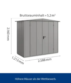 Hörmann Berry-Gerätehaus Modern-S Typ 1, ca. B258,8/H216/T121,3 cm
