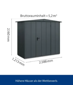 Hörmann Berry-Gerätehaus Modern-S Typ 1, ca. B258,8/H216/T121,3 cm