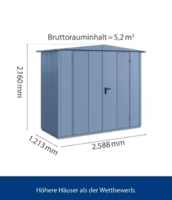 Hörmann Berry-Gerätehaus Modern-S Typ 1, ca. B258,8/H216/T121,3 cm