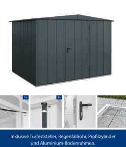 Hörmann Berry-Gerätehaus Modern-S Typ 3, ca. B323,6/H219,4/T247,7 cm