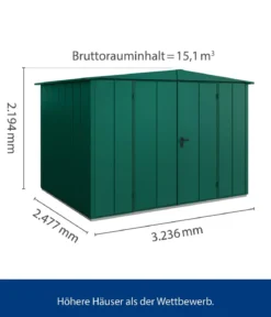 Hörmann Berry-Gerätehaus Modern-S Typ 3, ca. B323,6/H219,4/T247,7 cm