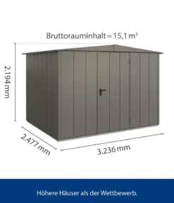 Hörmann Berry-Gerätehaus Modern-S Typ 3, ca. B323,6/H219,4/T247,7 cm