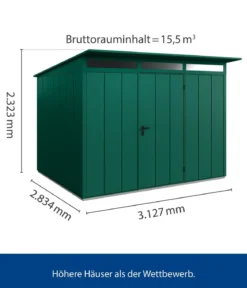 Hörmann Berry-Gerätehaus Modern-P Typ 3, ca. B312,7/H232,3/T283,4 cm