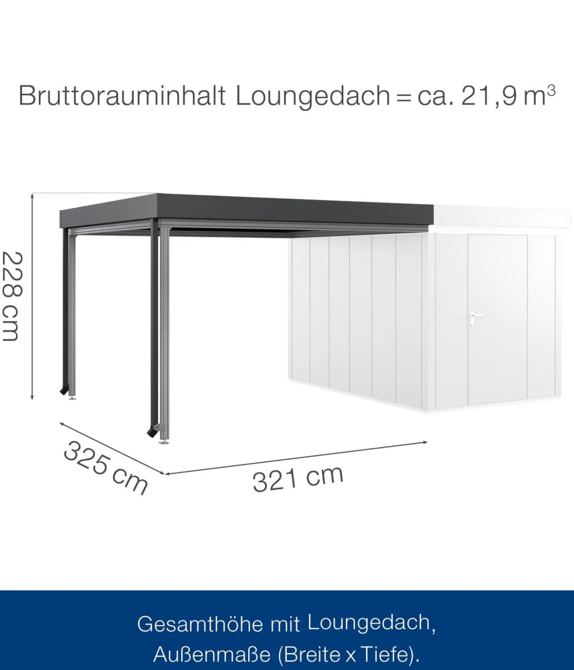Hörmann Juno Loungedach für JFD7/11/14, ca. B321/H220/T325 cm
