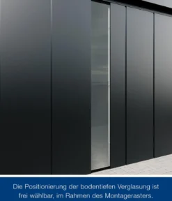 Hörmann Juno VSG-Echtglas Wandelement M/L-Sk, anthrazit, ca. B50/H208 cm