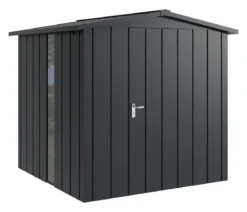 Hörmann Metallgerätehaus Juno JSD5 M-Sk Motiv Modern bodentiefes Fenster, ca. B237/H223/T229 cm