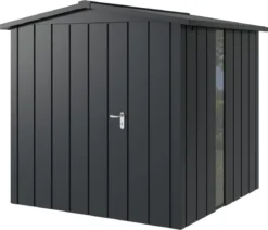 Hörmann Metallgerätehaus Juno JSD5 M-Sk Motiv Modern bodentiefes Fenster, ca. B237/H223/T229 cm