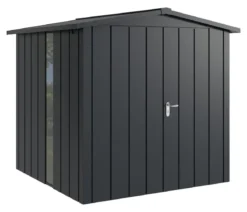 Hörmann Metallgerätehaus Juno JSD5 M-Sk Motiv Modern bodentiefes Fenster mit Doppeltür, ca. B237/H223/T229 cm