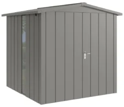 Hörmann Metallgerätehaus Juno JSD5 M-Sk Motiv Modern bodentiefes Fenster mit Doppeltür, ca. B237/H223/T229 cm