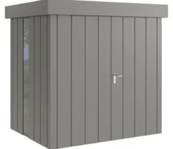 Hörmann Metallgerätehaus Juno JFD4 M-Sk Motiv Modern bodentiefes Fenster mit Doppeltür, ca. B229/H222/T181 cm