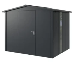 Hörmann Metallgerätehaus Juno JSD9 L-SK Motiv Design bodentiefes Fenster, ca. B285/H227/T237 cm