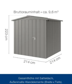 Hörmann Metallgerätehaus Juno JSD5 M-Sk Motiv Modern, ca. B237/H223/T229 cm