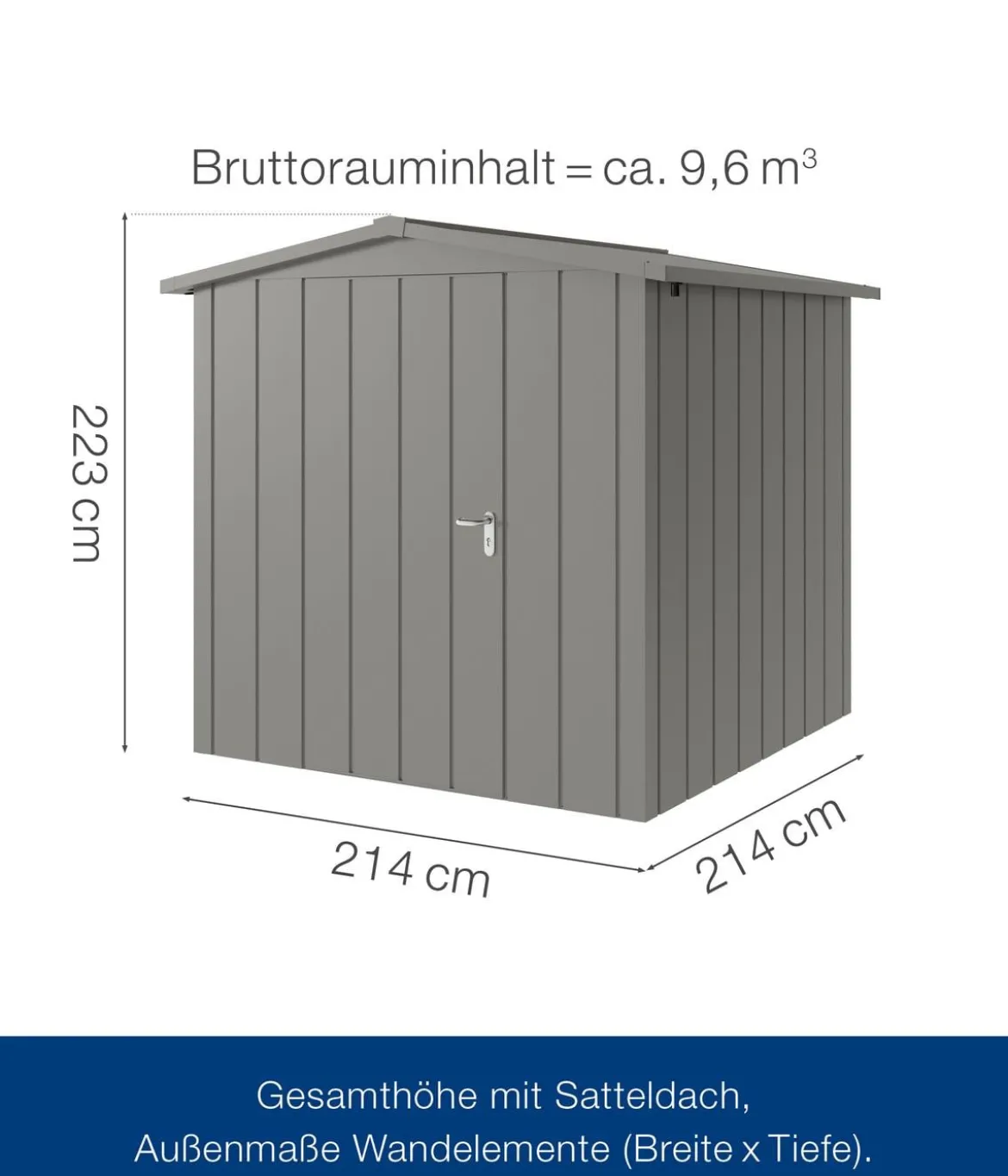 Hörmann Metallgerätehaus Juno JSD5 M-Sk Motiv Modern, ca. B237/H223/T229 cm