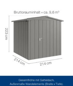 Hörmann Metallgerätehaus Juno JSD5 M-Sk Motiv Modern, ca. B237/H223/T229 cm