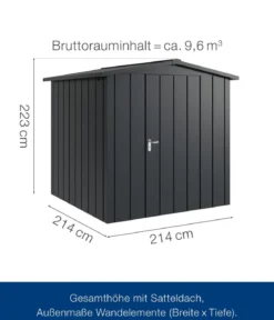 Hörmann Metallgerätehaus Juno JSD5 M-Sk Motiv Modern, ca. B237/H223/T229 cm