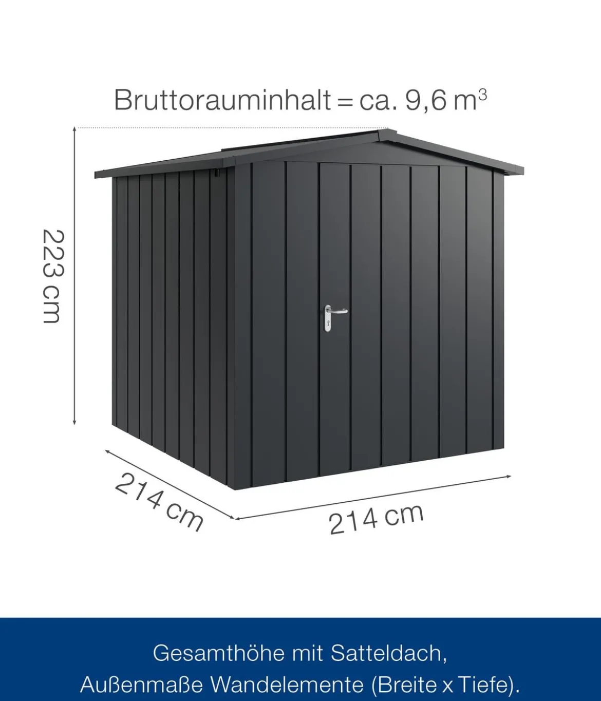 Hörmann Metallgerätehaus Juno JSD5 M-Sk Motiv Modern, ca. B237/H223/T229 cm