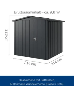 Hörmann Metallgerätehaus Juno JSD5 M-Sk Motiv Modern, ca. B237/H223/T229 cm