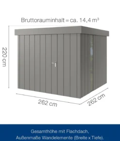 Hörmann Metallgerätehaus Juno JFD10 M-Sk Motiv Modern bodentiefes Fenster, ca. B277/H222/T277 cm