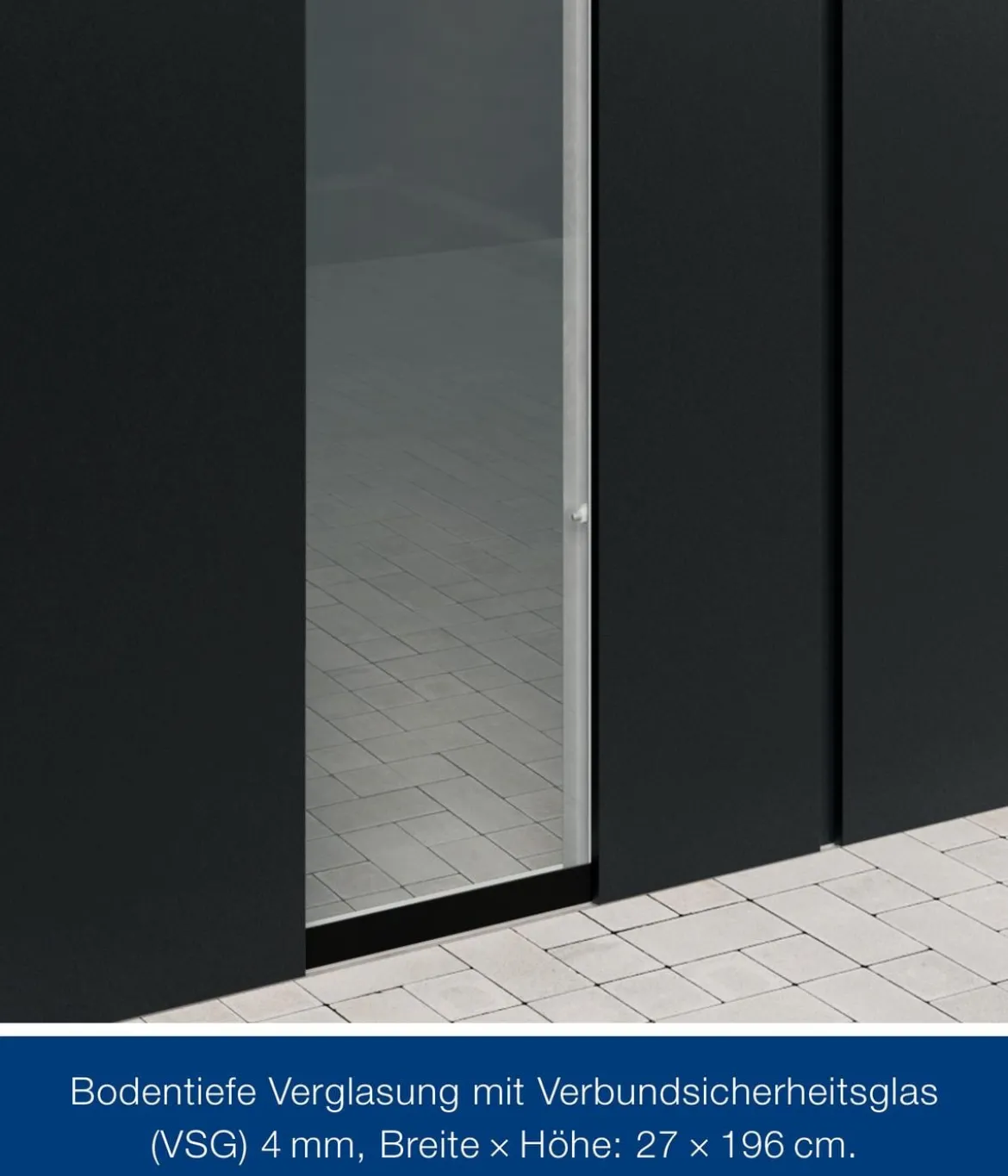 Hörmann Metallgerätehaus Juno JFD10 M-Sk Motiv Modern bodentiefes Fenster, ca. B277/H222/T277 cm