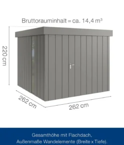 Hörmann Metallgerätehaus Juno JFD10 M-Sk Motiv Modern bodentiefes Fenster, ca. B277/H222/T277 cm