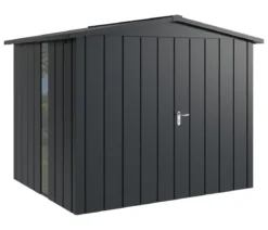 Hörmann Metallgerätehaus Juno JSD9 M-Sk Motiv Modern bodentiefes Fenster mit Doppeltür, ca. B285/H227/T237 cm