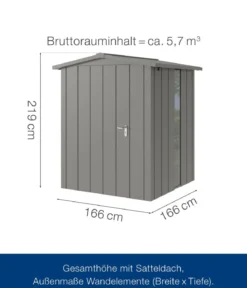Hörmann Metallgerätehaus Juno JSD2 M-SK Motiv Modern bodentiefes Fenster, ca. B189/H219/T181 cm