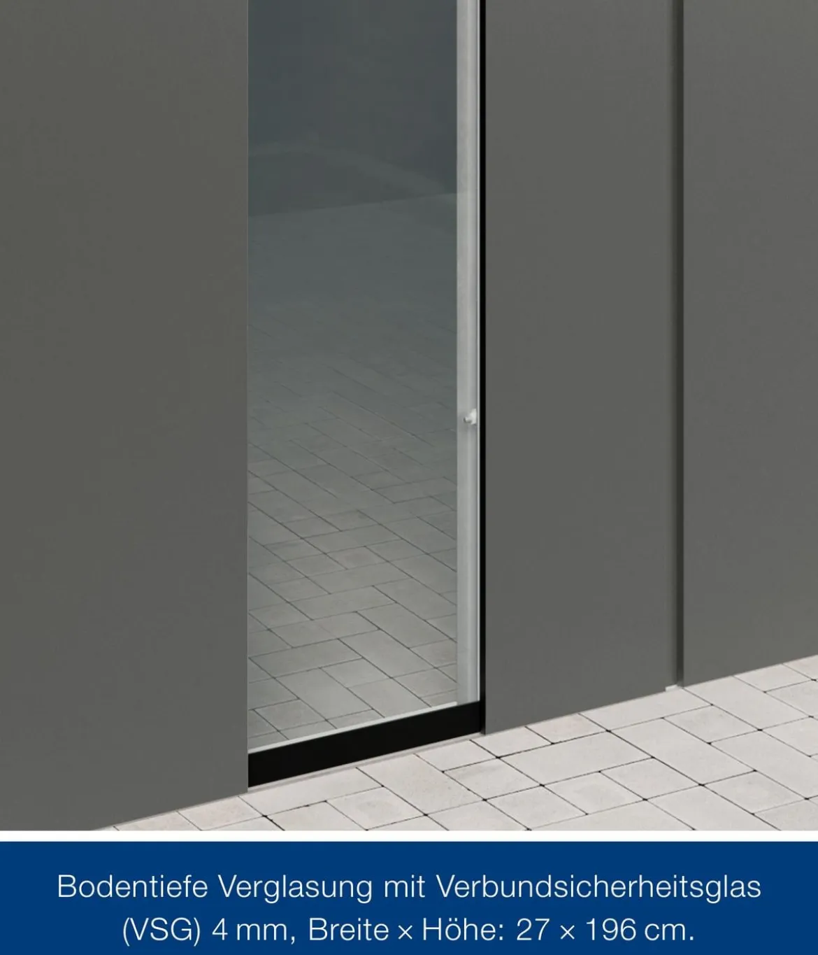 Hörmann Metallgerätehaus Juno JSD2 M-SK Motiv Modern bodentiefes Fenster, ca. B189/H219/T181 cm