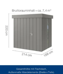 Hörmann Metallgerätehaus Juno JFD4 M-Sk Motiv Modern bodentiefes Fenster, ca. B229/H222/T181 cm