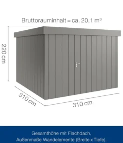 Hörmann Metallgerätehaus Juno JFD14 M-Sk Motiv Modern, ca. B325/H222/T325 cm
