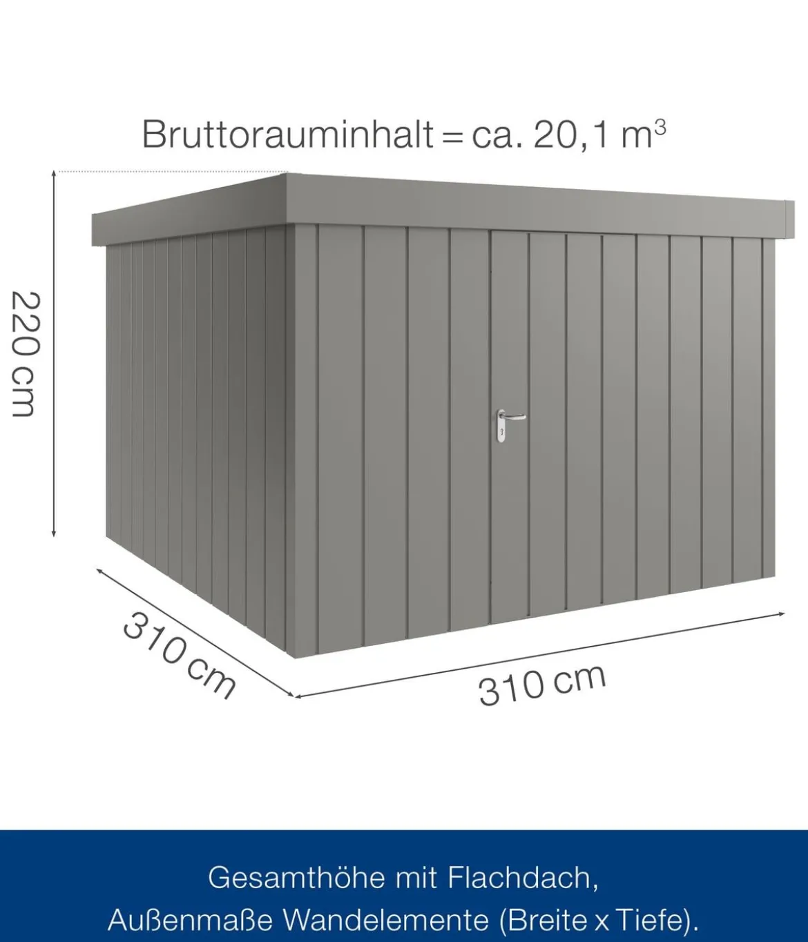 Hörmann Metallgerätehaus Juno JFD14 M-Sk Motiv Modern, ca. B325/H222/T325 cm