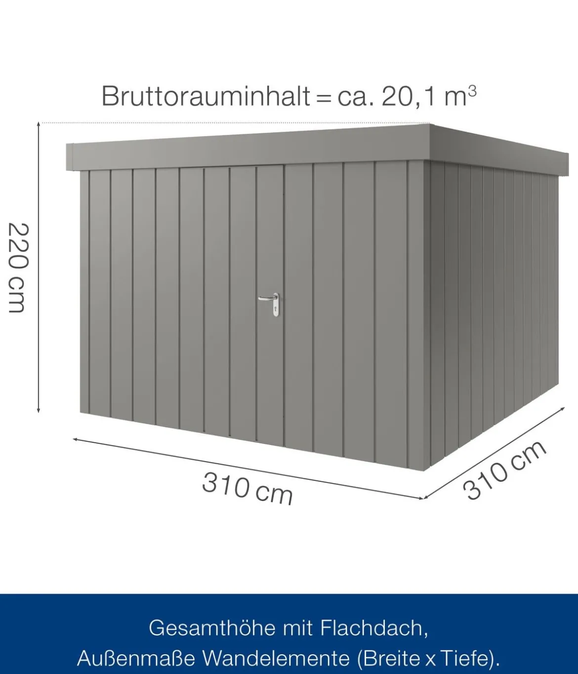 Hörmann Metallgerätehaus Juno JFD14 M-Sk Motiv Modern, ca. B325/H222/T325 cm